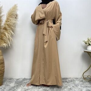Beige open abaya